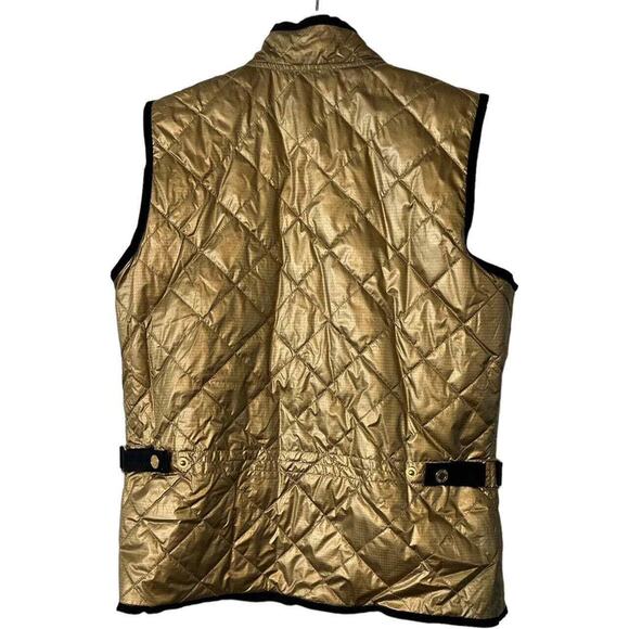 Ralph Lauren Reversible Black GOLD QUILTED VEST SZ S - Picture 2 of 4